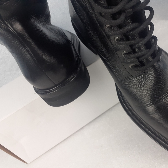 Leather boot,100% LEATHER in & out Cushioned Low heel Lightweight Combat Boot 6 - Picture 3 of 8